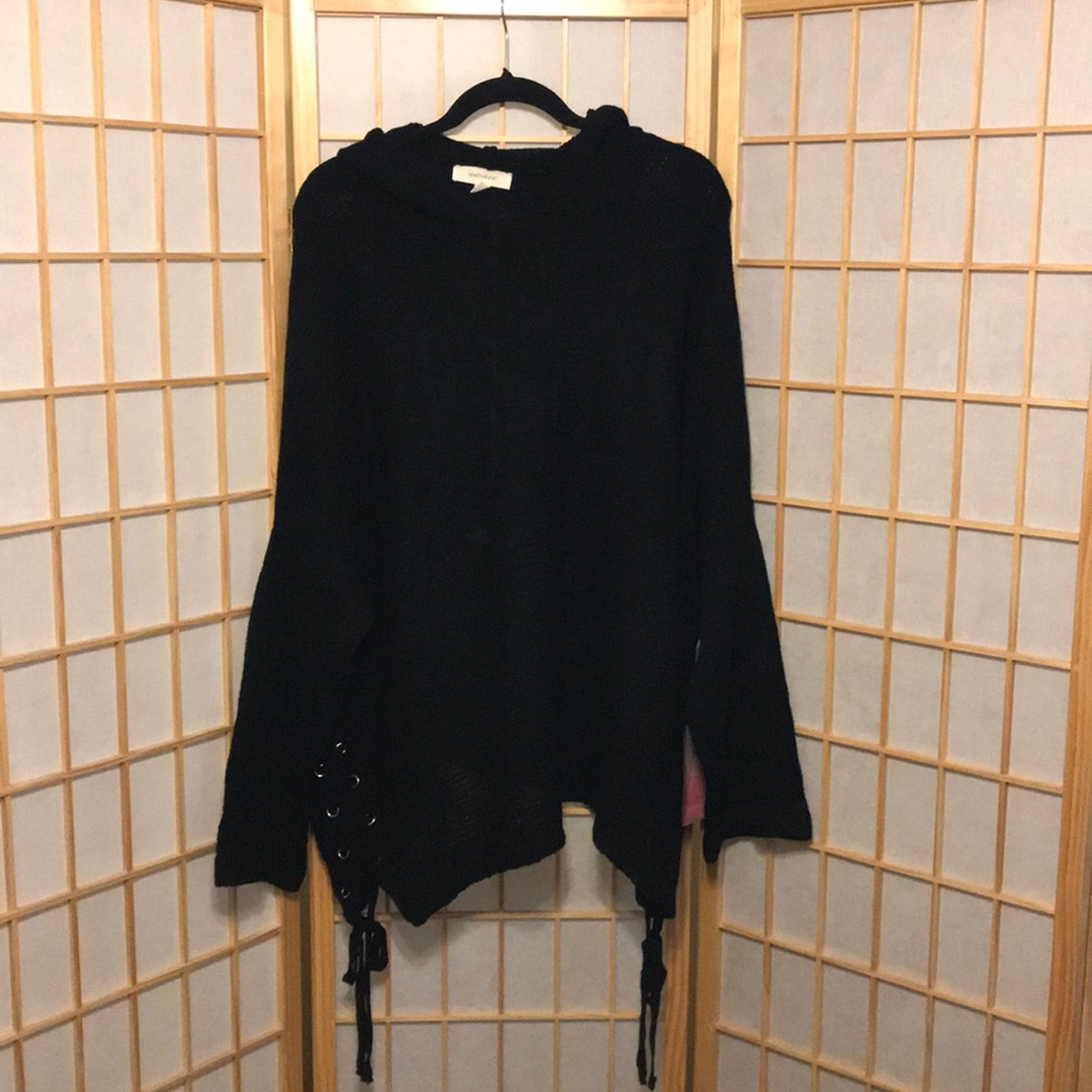 Black oversized sweater with hood size large